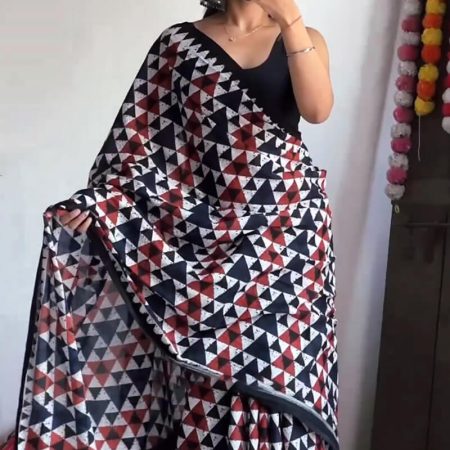 Luminous 1-Minute Ready To Wear Multicolor Cotton Saree