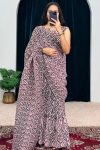 Trendy Baby Pink 1-Minute Ready To Wear Georgette Gown Saree