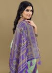 Pista soft Cotton Silk Saree with Digital Ethnic Prints and Zari Woven Border with Butti