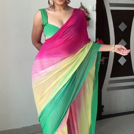 Marvellous 1-Minute Ready To Wear Multi Color Georgette Saree