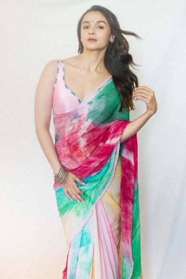 Most Stunning 1-Minute Ready To Wear Multi Color Georgette Saree