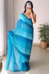 Marvellous 1-Minute Ready To Wear Firozi Georgette Saree