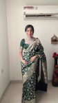 Charming 1-Minute Ready To Wear Green Soft Silk Saree