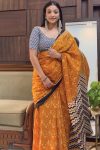 Attractive 1-Minute Ready To Wear Mustard Cotton Saree