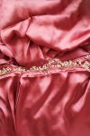 Susurrous 1-Minute Ready To Wear Dusty Rose Satin Silk Saree