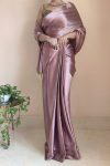 Sempiternal 1-Minute Ready To Wear Rose Gold Satin Silk Saree