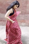 Lassitude 1 Minute Ready To Wear Maroon Mul Cotton Digital Printed Saree With Pocket