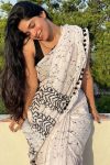 Felicitous 1 Minute Ready To Wear White Mul Cotton Digital Printed Saree With Pocket