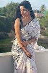 Felicitous 1 Minute Ready To Wear White Mul Cotton Digital Printed Saree With Pocket