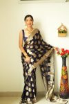 Magnetic 1-Minute Ready To Wear Black Cotton Silk Saree