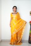 Sizzling 1-Minute Ready To Wear Yellow Cotton Silk Saree