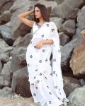 Adorning 1-Minute Ready To Wear White Georgette Saree