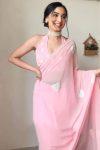 Incomparable 1-Minute Ready To Wear Pink Georgette Saree