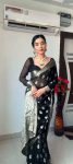 Beautiful 1-Minute Ready To Wear Black Cotton Silk Saree