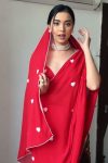 Effervescent 1-Minute Ready To Wear Red Georgette Saree