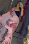 Imaginative 1-Minute Ready To Wear Pink Printed Georgette Saree