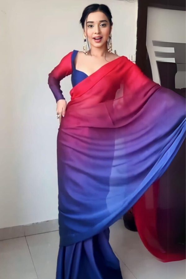 Surreptitious 1-Minute Ready To Wear Multi Color Georgette Saree