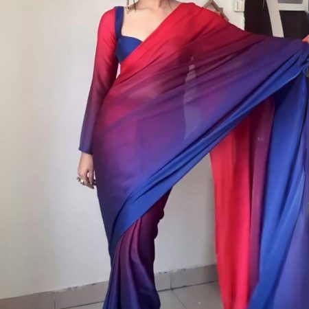 Surreptitious 1-Minute Ready To Wear Multi Color Georgette Saree