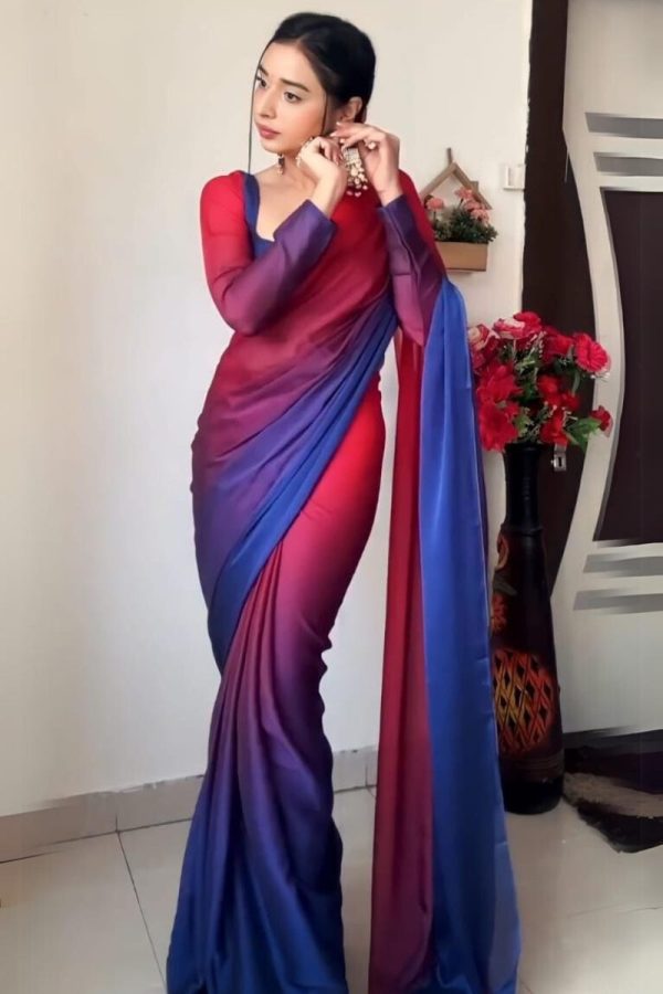 Surreptitious 1-Minute Ready To Wear Multi Color Georgette Saree