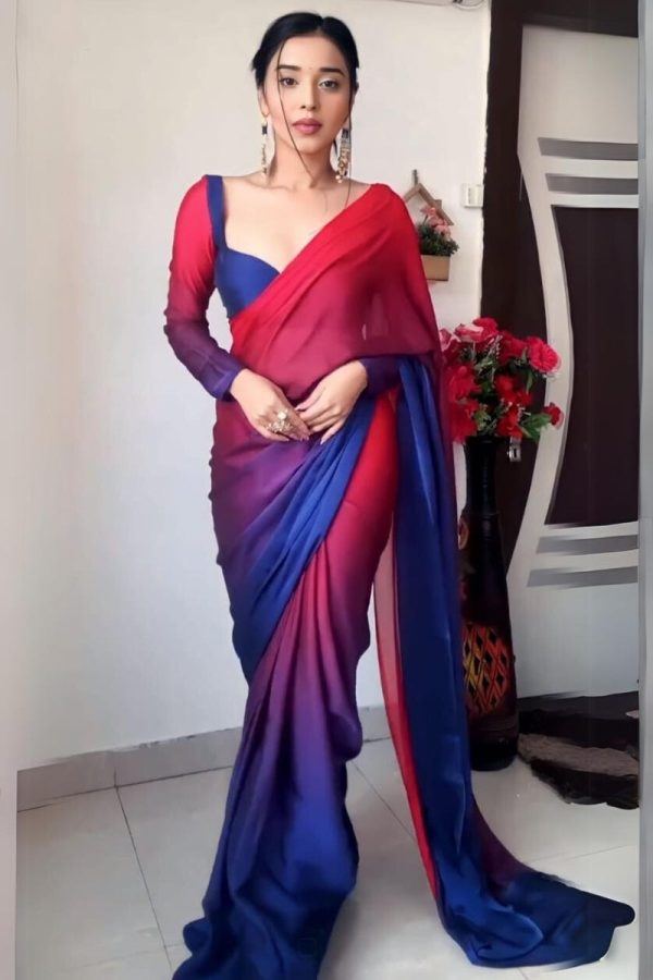 Surreptitious 1-Minute Ready To Wear Multi Color Georgette Saree