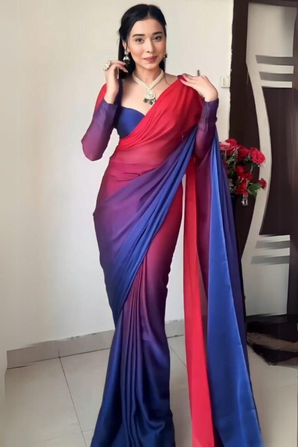 Surreptitious 1-Minute Ready To Wear Multi Color Georgette Saree