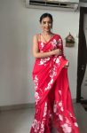 Gleaming 1-Minute Ready To Wear Red Georgette Saree