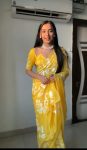 Luminous 1-Minute Ready To Wear Yellow Georgette Saree