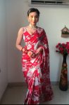 Lovely 1-Minute Ready To Wear Red Georgette Saree