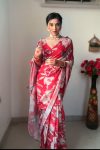 Lovely 1-Minute Ready To Wear Red Georgette Saree