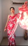 Lovely 1-Minute Ready To Wear Red Georgette Saree