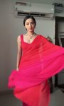 Divine 1-Minute Ready To Wear Red and Pink Georgette Saree