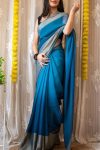 Staggering 1-Minute Ready To Wear Firozi Chiffon Silk Saree