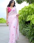 Aplomb 1-Minute Ready To Wear Light Pink Georgette Saree