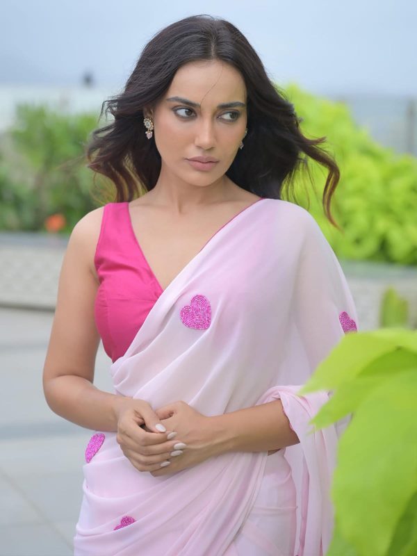 Aplomb 1-Minute Ready To Wear Light Pink Georgette Saree