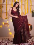 Fugacious Maroon Fancy Silk Saree With Enchanting Blouse Piece