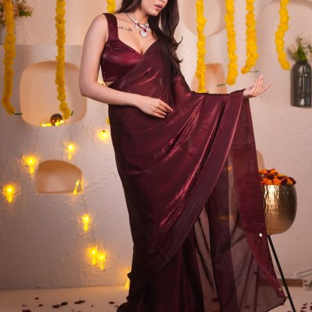 Fugacious Maroon Fancy Silk Saree With Enchanting Blouse Piece