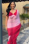 Extraordinary 1-Minute Ready To Wear Pink And Red Georgette Saree