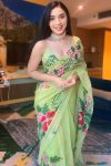 Lovely 1-Minute Ready To Wear Pista Georgette Saree