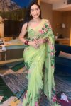 Lovely 1-Minute Ready To Wear Pista Georgette Saree