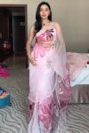 Most Flattering 1-Minute Ready To Wear Baby Pink Organza Silk Saree