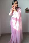 Propinquity 1-Minute Ready To Wear Baby Pink Georgette Saree