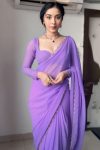 Dalliance 1-Minute Ready To Wear Lavender Georgette Saree