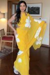 Piquant 1-Minute Ready To Wear Yellow Georgette Saree