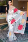 Mellifluous 1-Minute Ready To Wear White Georgette Saree