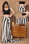 Desultory 1-Minute Ready To Wear White and Black Georgette Saree