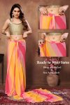 Traditional 1-Minute Ready To Wear Yellow and Pink Georgette Saree