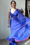 Whimsical 1-Minute Ready To Wear Blue Georgette Saree