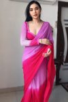 Captivating 1-Minute Ready To Wear Lavender and Pink Georgette Saree