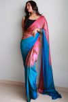 Amazing 1-Minute Ready To Wear Pink and Frizoi Chiffon Silk Saree