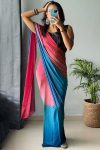 Amazing 1-Minute Ready To Wear Pink and Frizoi Chiffon Silk Saree